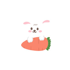 cute white rabbit character