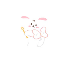 cute white rabbit character