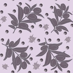 olives seamless floral pattern 
