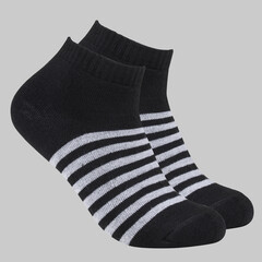 Socks for men ,cotton pair socks with black and white lining design 