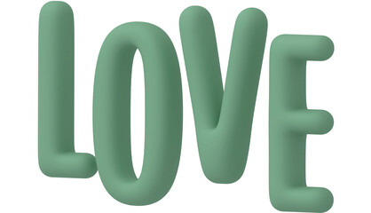 love. 3d rendering of the word Love