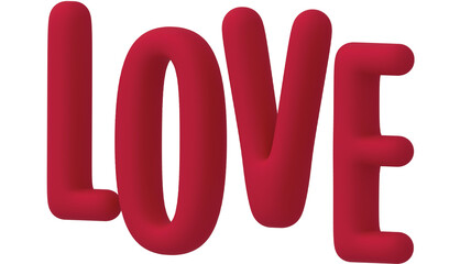 love. 3d rendering of the word Love