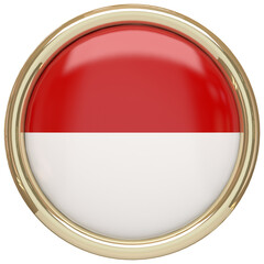 Badge with the Indonesian flag isolated on transparent background