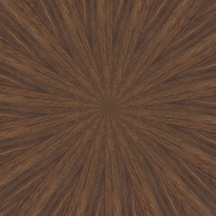 Dark brown sunburst wood marquetry pattern