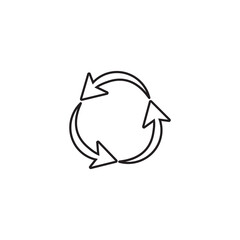 Arrow recycle icon flat design illustration
