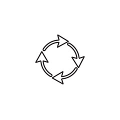 Arrow recycle icon flat design illustration
