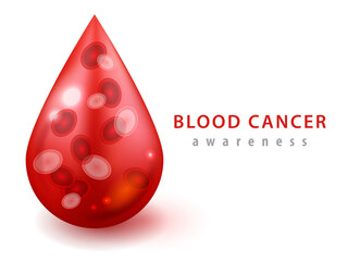 Blood cancer awareness. Leukemia, lymphoma and myeloma. Remission or treatment for blood cancer