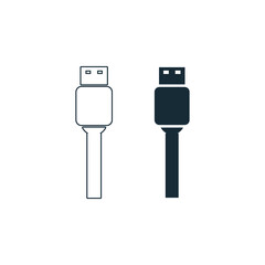 USB Connection Cable Device Icon Design Template Elements