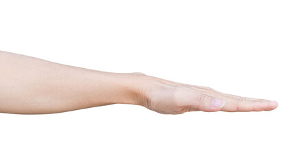 Male hand gestures isolated on transparent background - PNG format.