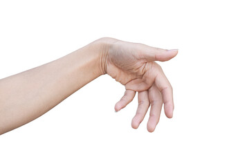 Male hand gestures isolated on transparent background - PNG format.