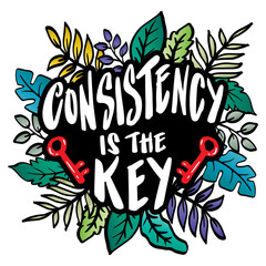 Consistency is the key. Hand lettering poster quotes.