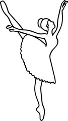 ballerina pose line art drawing
