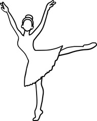ballerina pose line art drawing