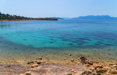 The coast of Aegina island