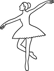 ballerina pose line art drawing