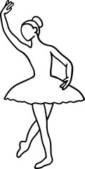 ballerina pose line art drawing