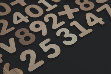 Background or texture of numbers. Finance data concept. Mathematic. Seamless pattern with numbers. Finance concept. 