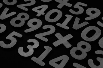 Background or texture of numbers. Finance data concept. Mathematic. Seamless pattern with numbers. Finance concept. 