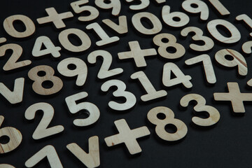 Background or texture of numbers. Finance data concept. Mathematic. Seamless pattern with numbers. Finance concept. 