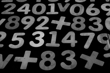 Background or texture of numbers. Finance data concept. Mathematic. Seamless pattern with numbers. Finance concept. 