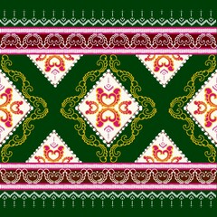 Thai silk, ethnic patterns on the fabric
Used in embroidery, curtains, background images.