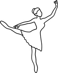 ballerina pose line art drawing