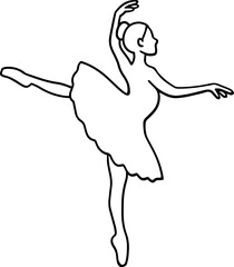ballerina pose line art drawing