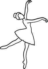 ballerina pose line art drawing