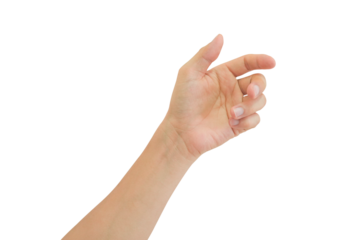 Man hand gesture isolated on transparent background - PNG format.