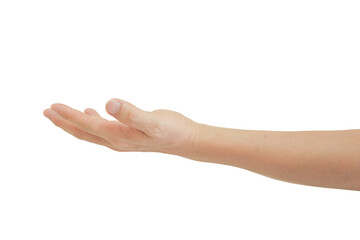 Man hand gesture isolated on transparent background - PNG format.