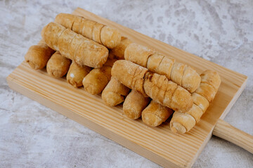 Fried tequeños, fingers stuffed with salty artisanal cheese, typical Venezuelan and Latin American food