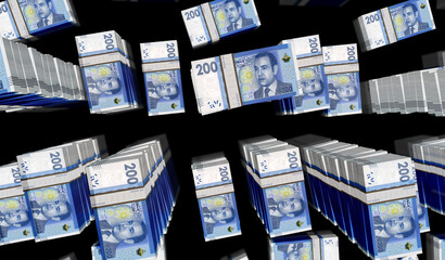 Morocco Dirham money banknotes pack 3d illustration