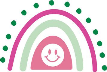 Cute rainbow and clouds  element