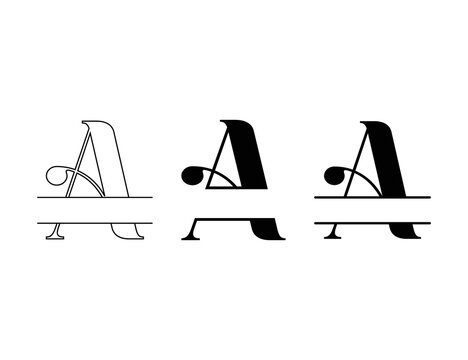 Letter A split logo design for name template