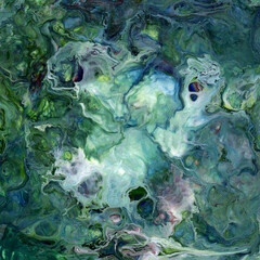 Acrylic liquid structure. Contemporary art. Abstract painting in mixed colors. For presentations, advertising, banners.