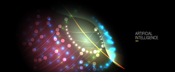Artificial intelligence. Technology web background. Virtual concept