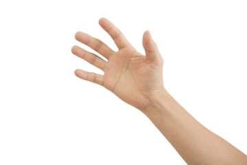 Man hand gesture isolated on transparent background - PNG format.