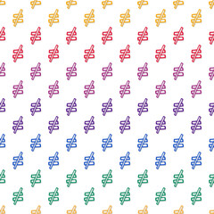 equal not equal rights hand drawn rainbow colors pictograms on white background vector seamless pattern
