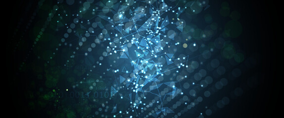 Artificial intelligence. Technology web background. Virtual concept