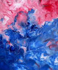 Acrylic liquid structure. Contemporary art. Abstract painting in mixed colors. For presentations, advertising, banners.