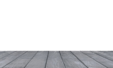 Empty grey wooden surface isolated on white