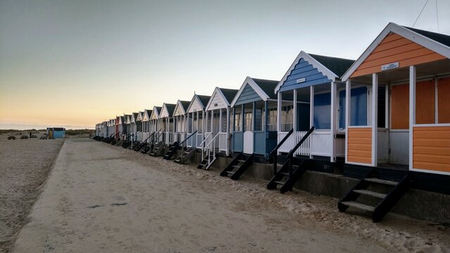 Colourful Beach huts at the Coast