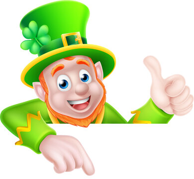 St Patricks Day Leprechaun Pointing