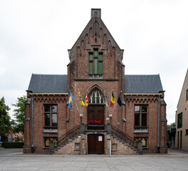 Obraz premium Brecht, Antwerp Province, Belgium - Historical town hall at the old market square