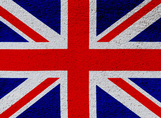 Fototapeta premium British flag on concrete wall