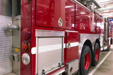 A fire truck with a retractable ladder for extinguishing fires at a height. A fire truck for the delivery of firefighters to the place of fire and the supply of extinguishing agent for extinguishing.
