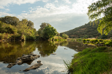 Fototapeta premium Landscape with a river in Spain.