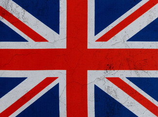 British flag on cracked wall