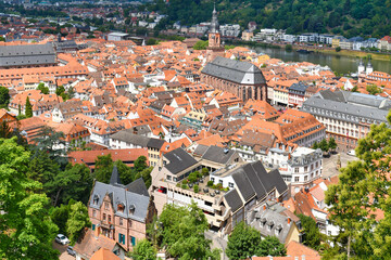 Fototapeta na wymiar Heidelberg, Germany - View over old historic town center and neckar river
