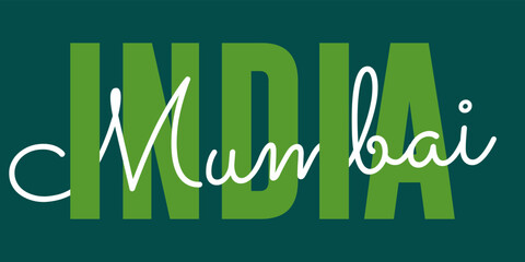 T-shirt stamp graphic, Sport wear typography emblem India, Mumbai vintage tee print, athletic apparel design shirt graphic print